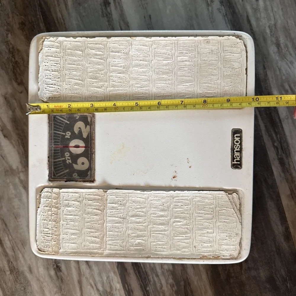 Vintage Hanson Bathroom Weight Scale White Retro Prop Wear Areas Works